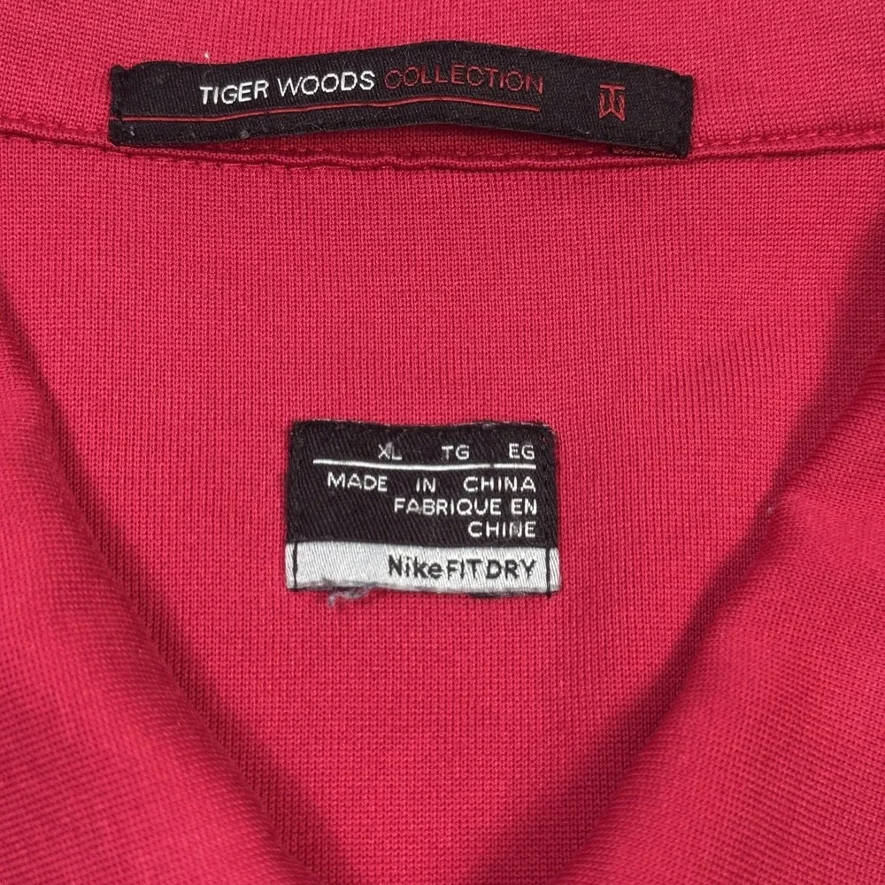 Tiger Woods Collection Sunday Red Argyle Polo Golf Shirt Mens XL Nike Dri-FIT - Picture 2 of 11